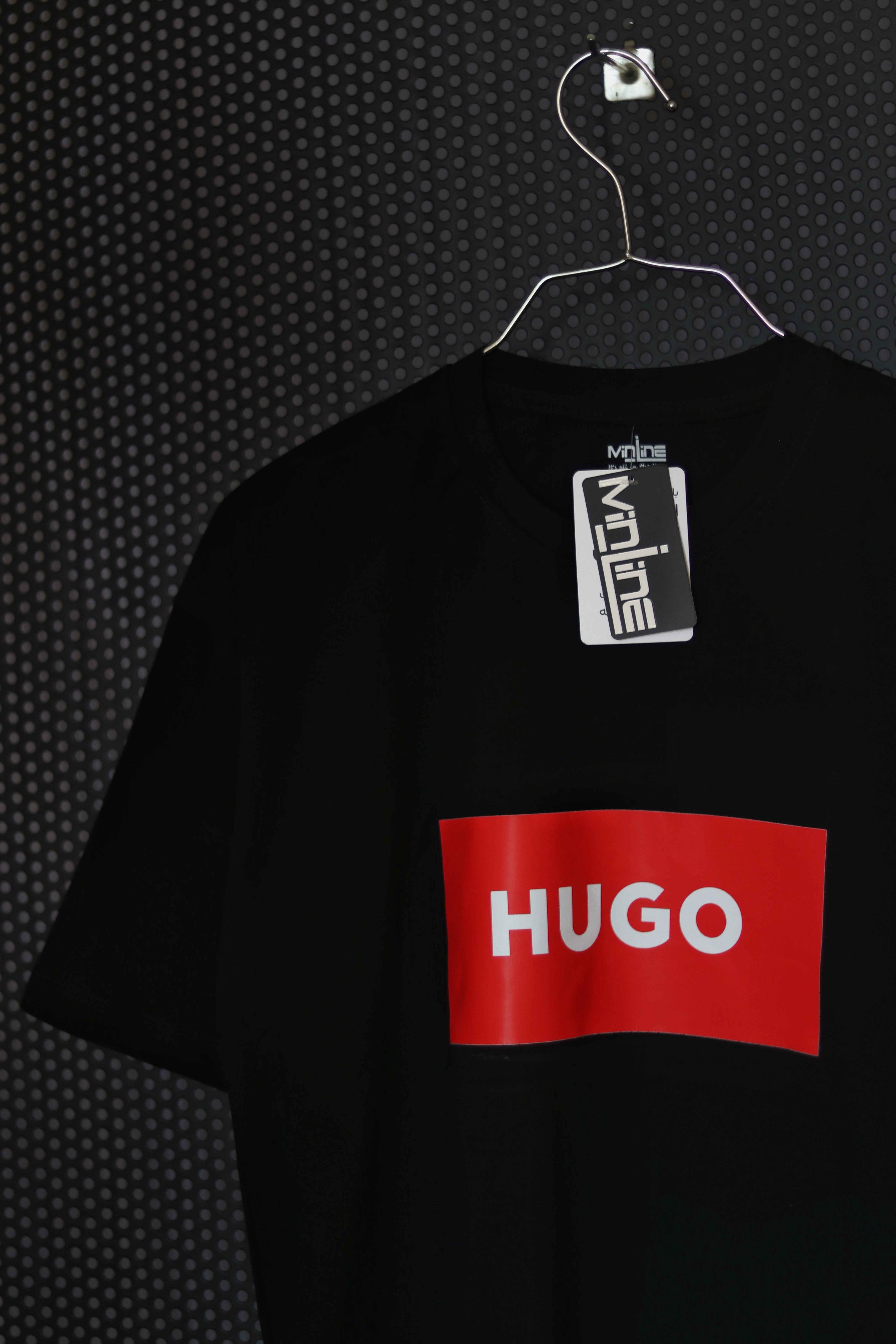تیشرت باکسی مشکی HUGO قرمز ، نخ پنبه درجه یک