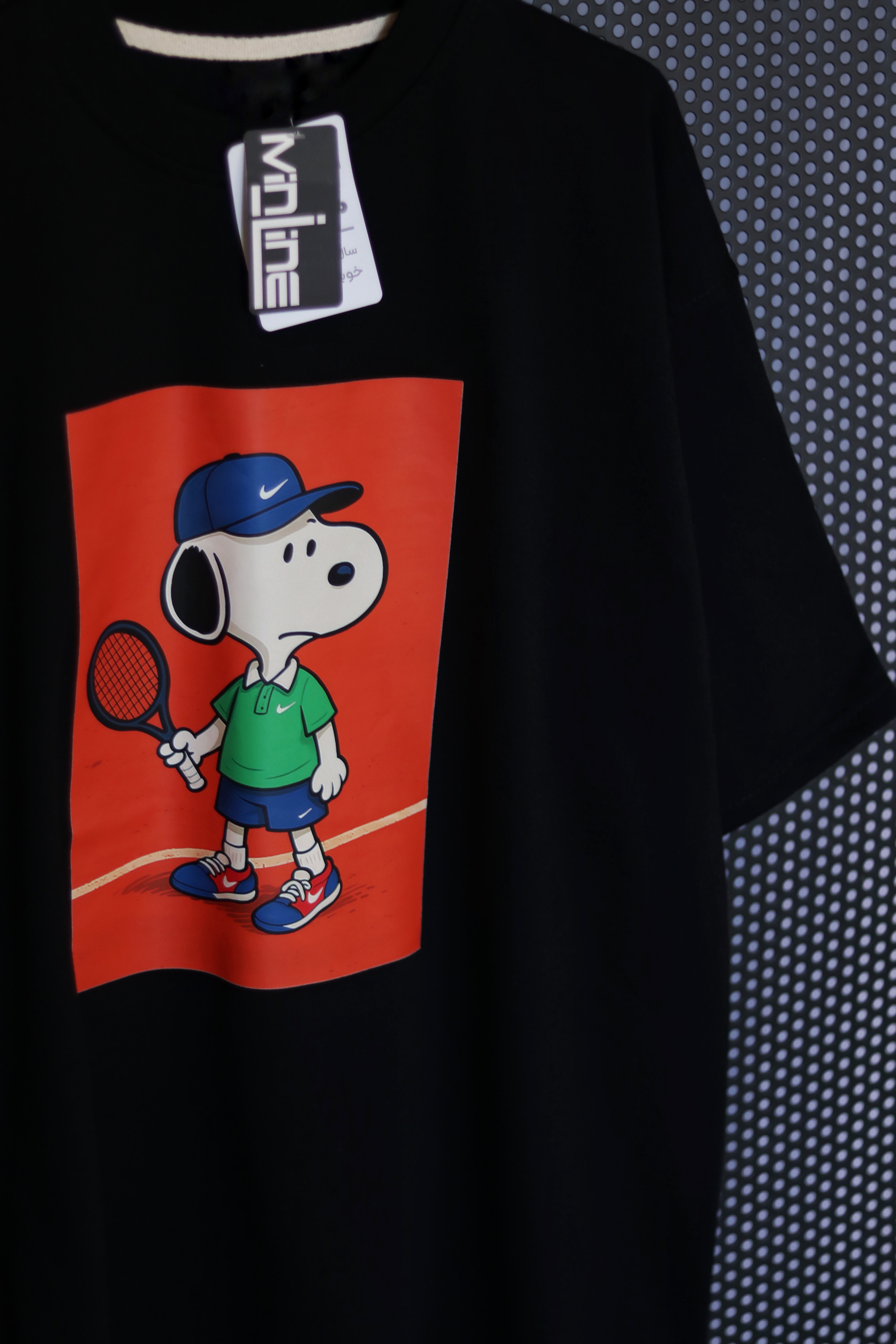 تیشرت باکسی SNOOPY ON COURT , تم فانتزی تنیس ، مناسب استایل اسپرت و روزمره